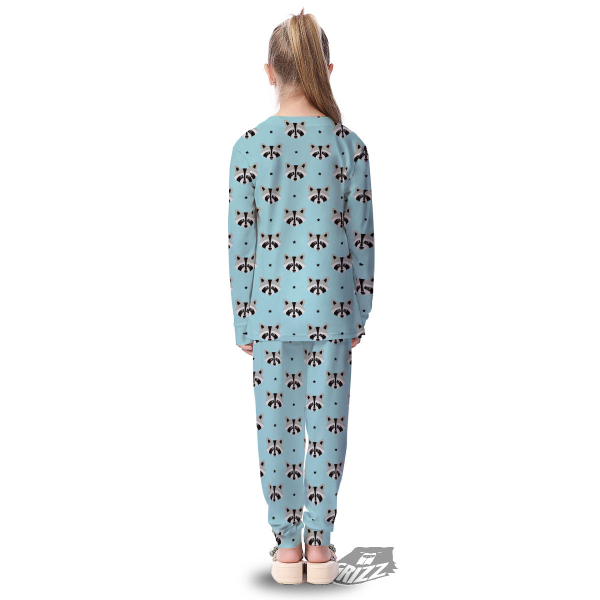 Raccoon Cartoon Print Pattern Kid's Pajamas-grizzshop
