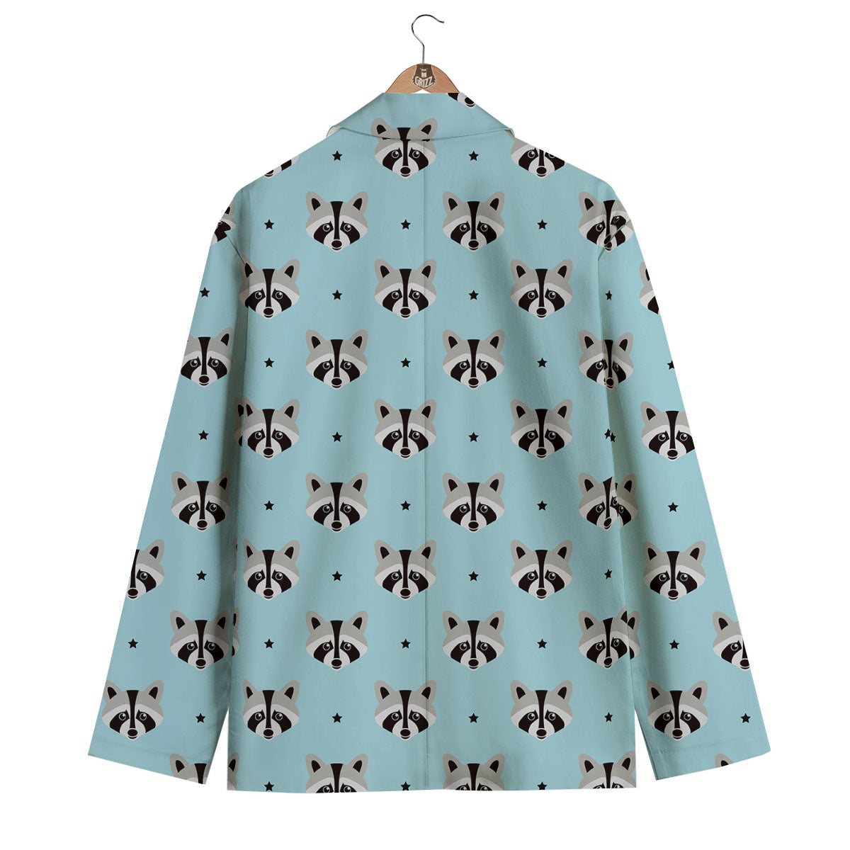 Raccoon Cartoon Print Pattern Men's Blazer-grizzshop