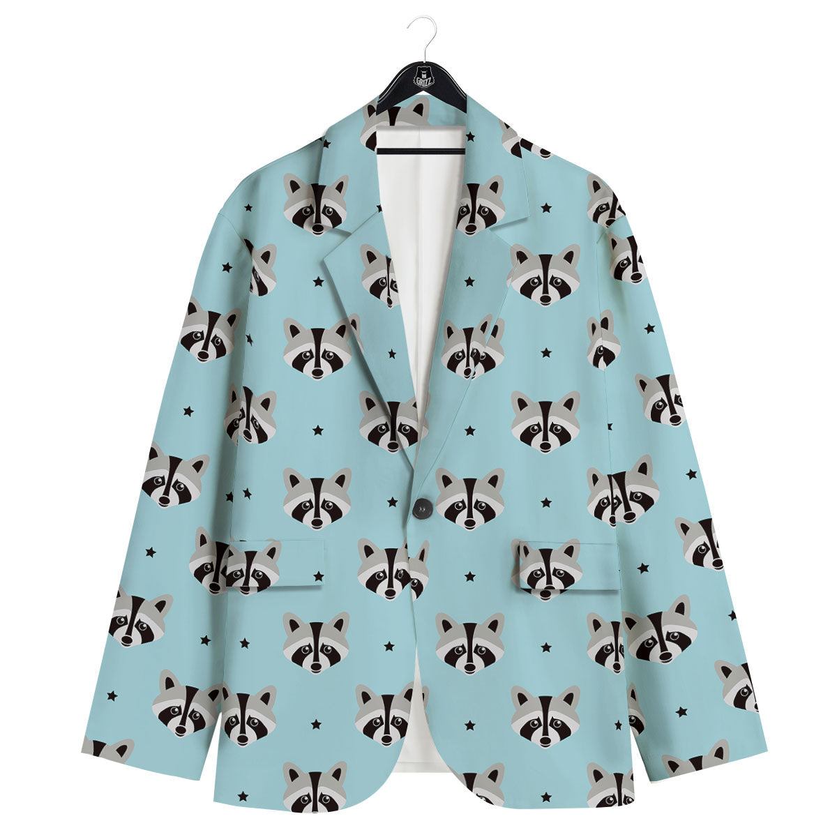 Raccoon Cartoon Print Pattern Men's Sport Coat-grizzshop