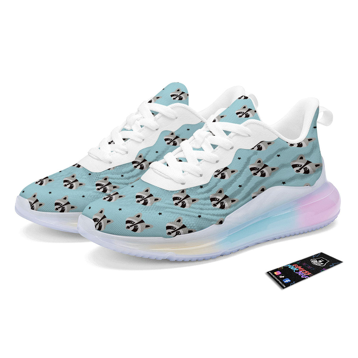 Raccoon Cartoon Print Pattern Running Sneakers-grizzshop
