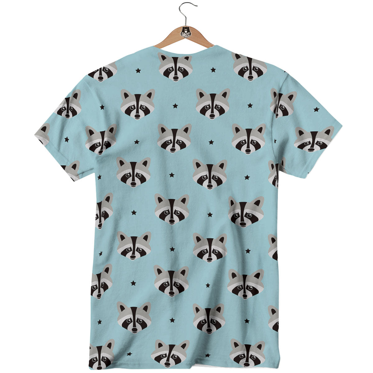 Raccoon Cartoon Print Pattern T-Shirt-grizzshop