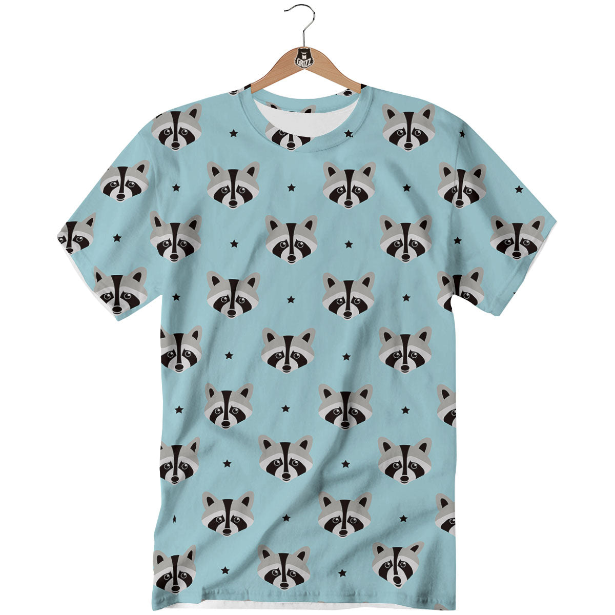 Raccoon Cartoon Print Pattern T-Shirt-grizzshop