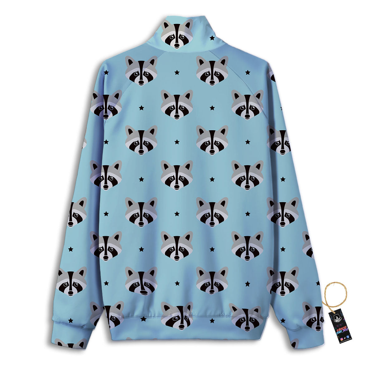 Raccoon Cartoon Print Pattern Track Jacket-grizzshop