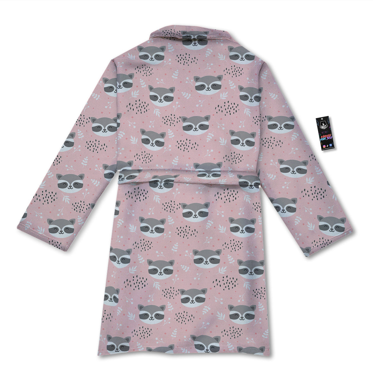 Raccoon Cute Print Pattern Bathrobe-grizzshop