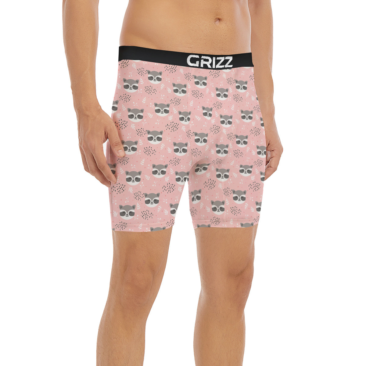 Raccoon Cute Print Pattern Boxer Briefs-grizzshop