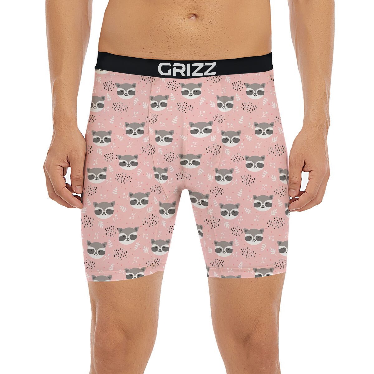 Raccoon Cute Print Pattern Boxer Briefs-grizzshop