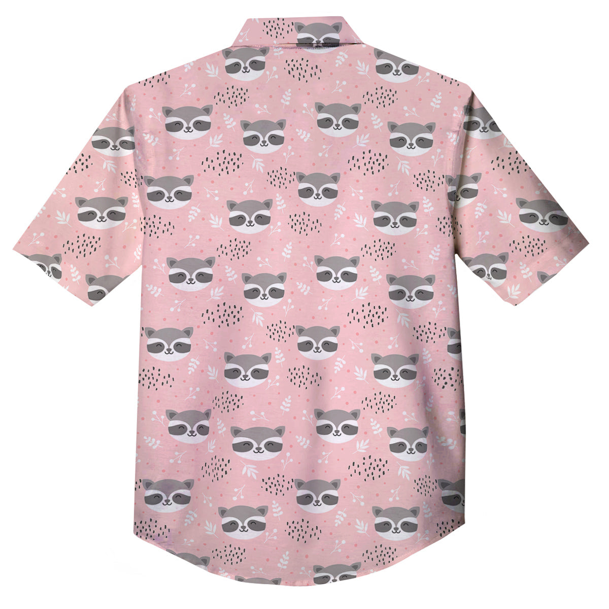 Raccoon Cute Print Pattern Button Up Shirt-grizzshop