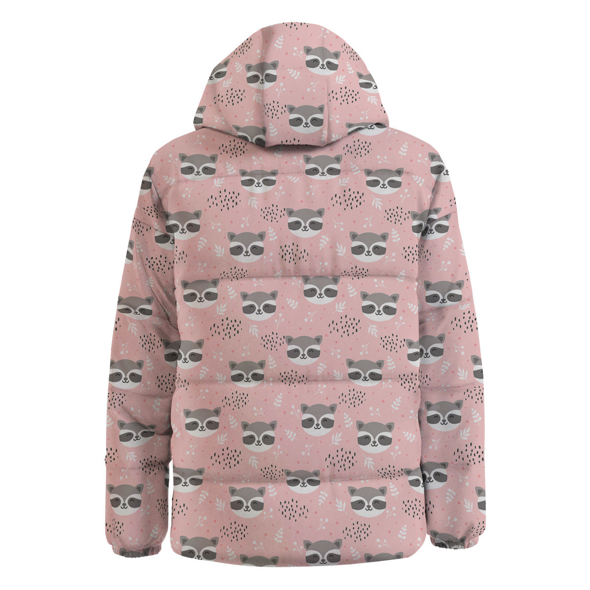 Raccoon Cute Print Pattern Down Jacket-grizzshop