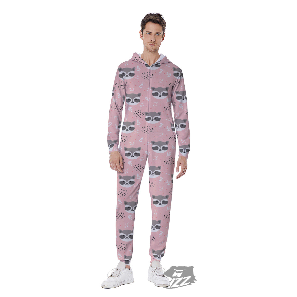 Raccoon Cute Print Pattern Men's Jumpsuit-grizzshop