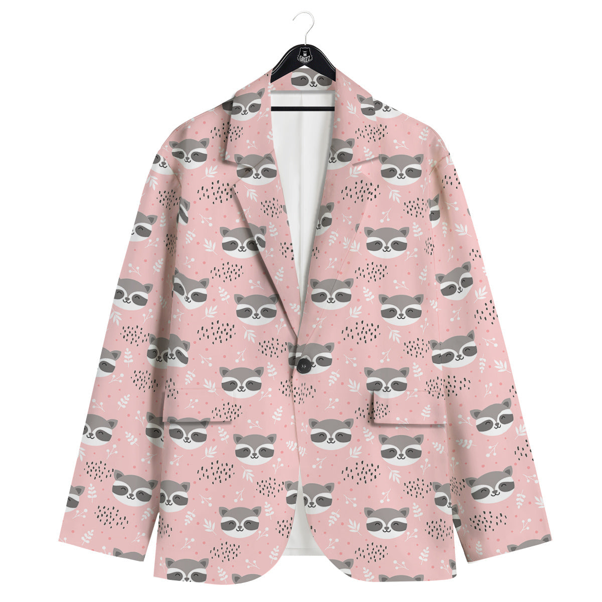 Raccoon Cute Print Pattern Men's Sport Coat-grizzshop