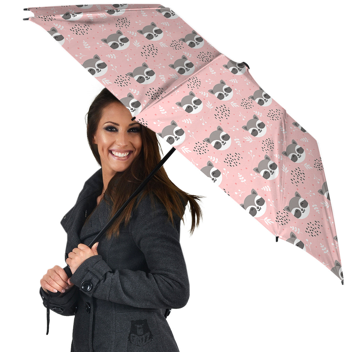Raccoon Cute Print Pattern Umbrella-grizzshop