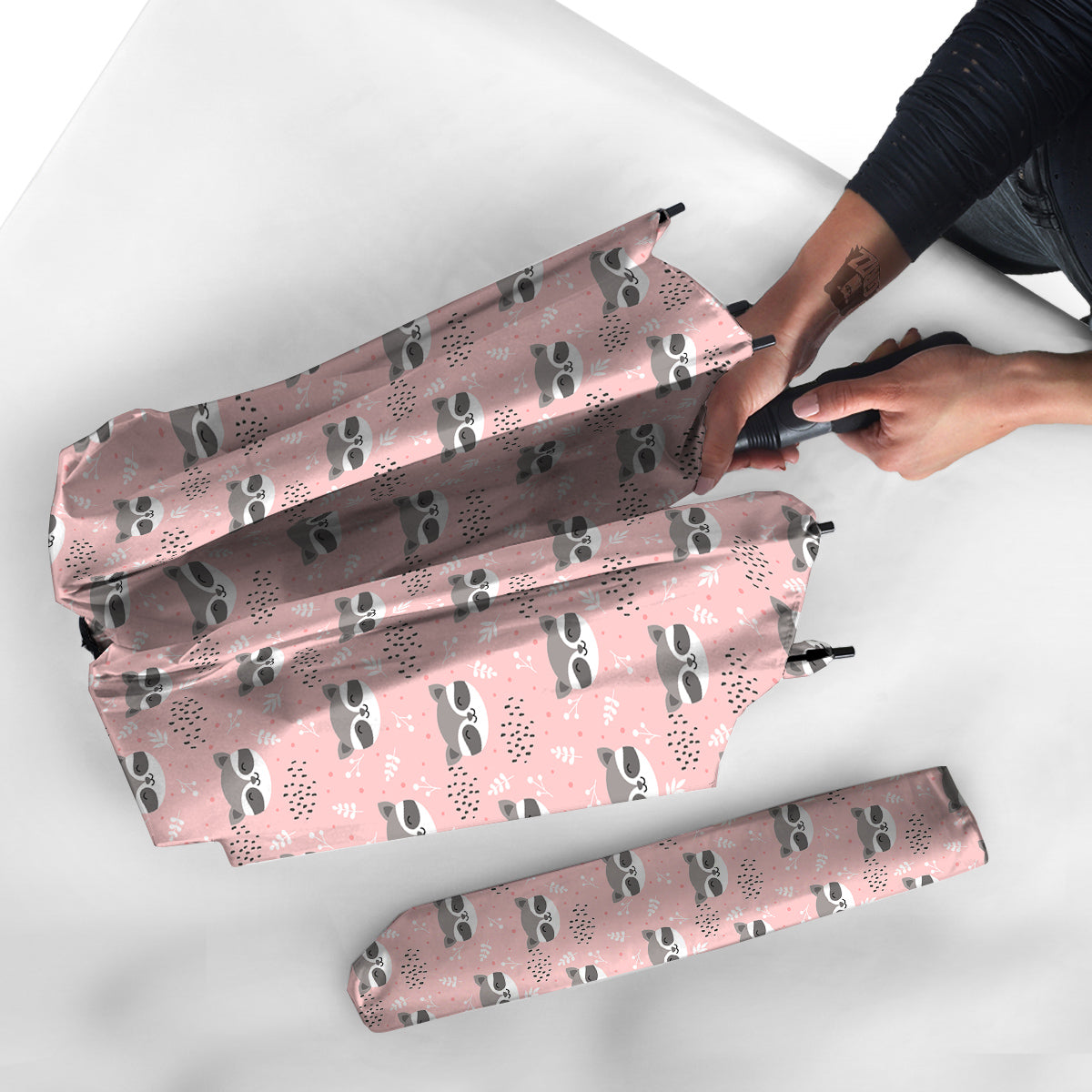 Raccoon Cute Print Pattern Umbrella-grizzshop