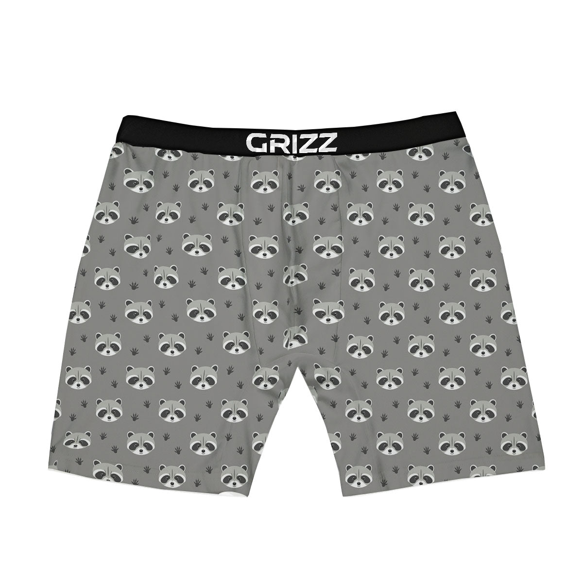 Raccoon Grey Print Pattern Boxer Briefs-grizzshop