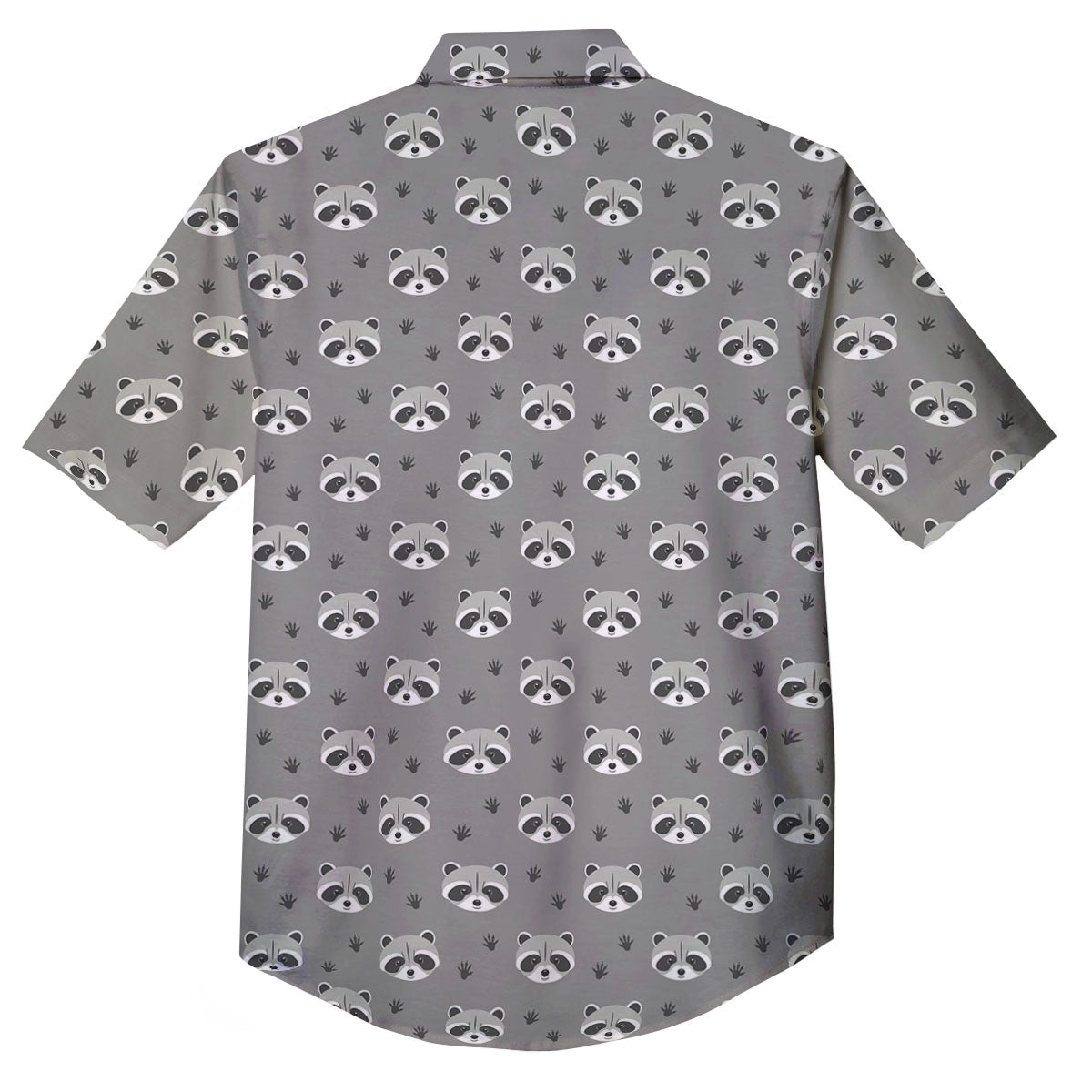 Raccoon Grey Print Pattern Button Up Shirt-grizzshop