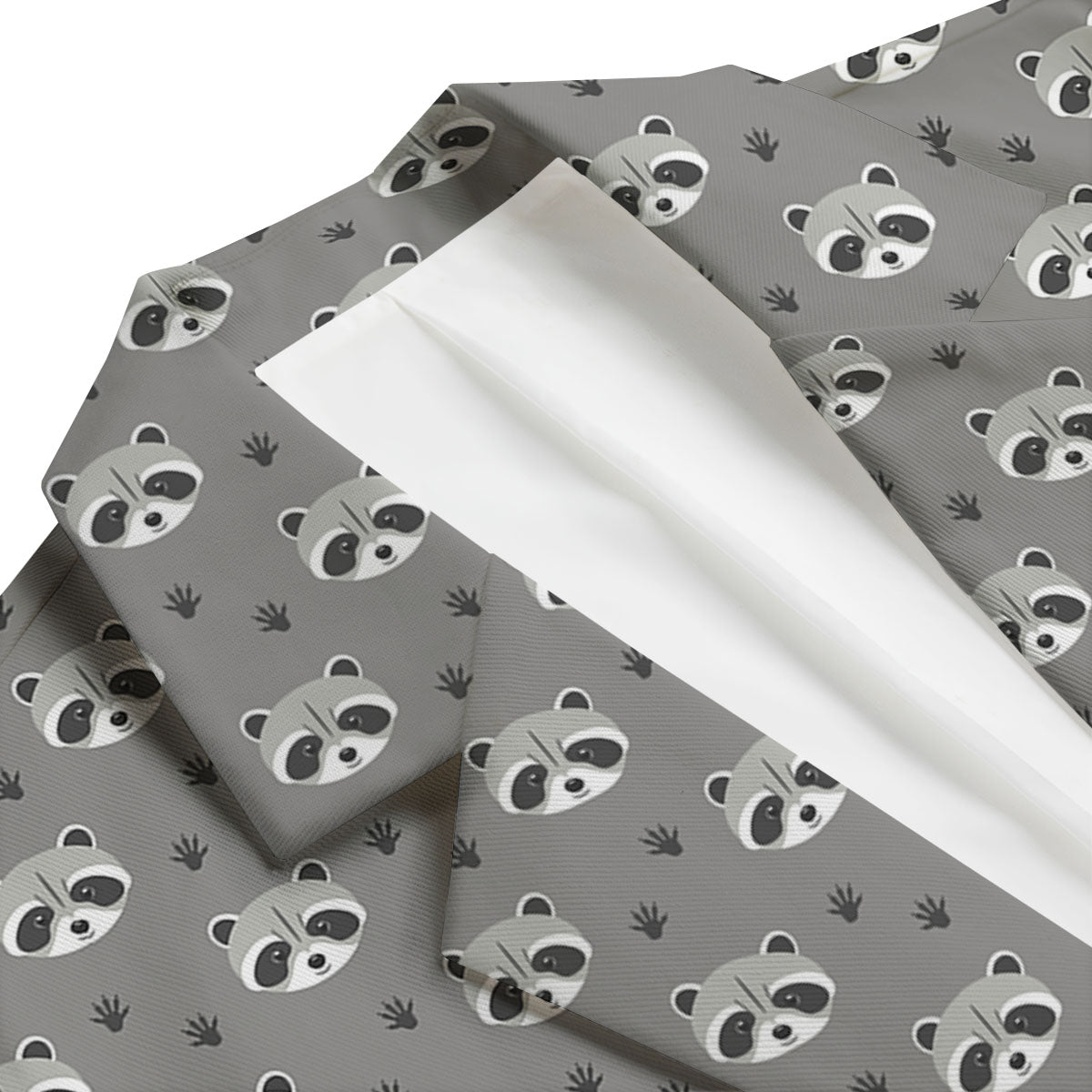 Raccoon Grey Print Pattern Men's Blazer-grizzshop