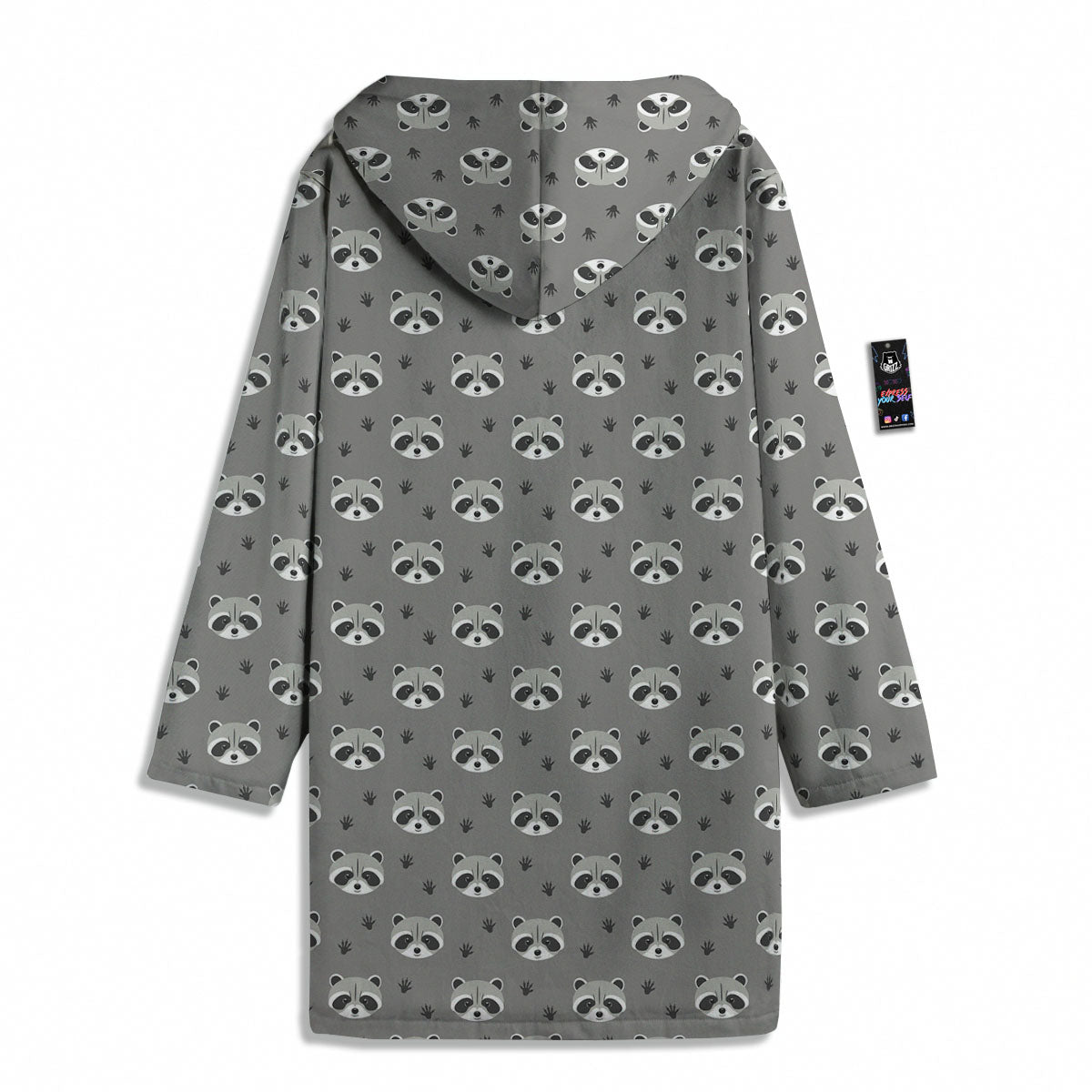 Raccoon Grey Print Pattern Men's Windbreaker Jacket-grizzshop