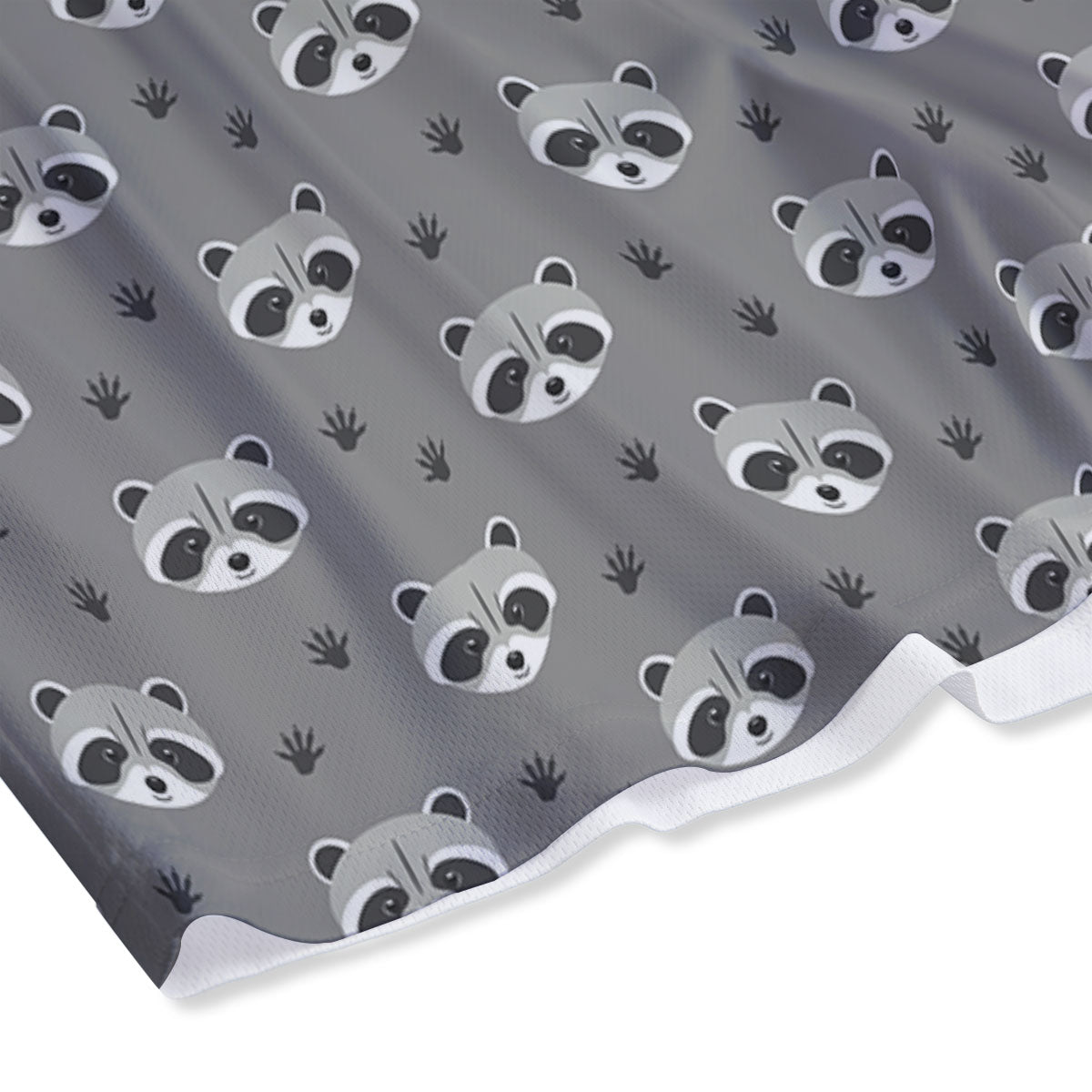 Raccoon Grey Print Pattern Mesh Shorts