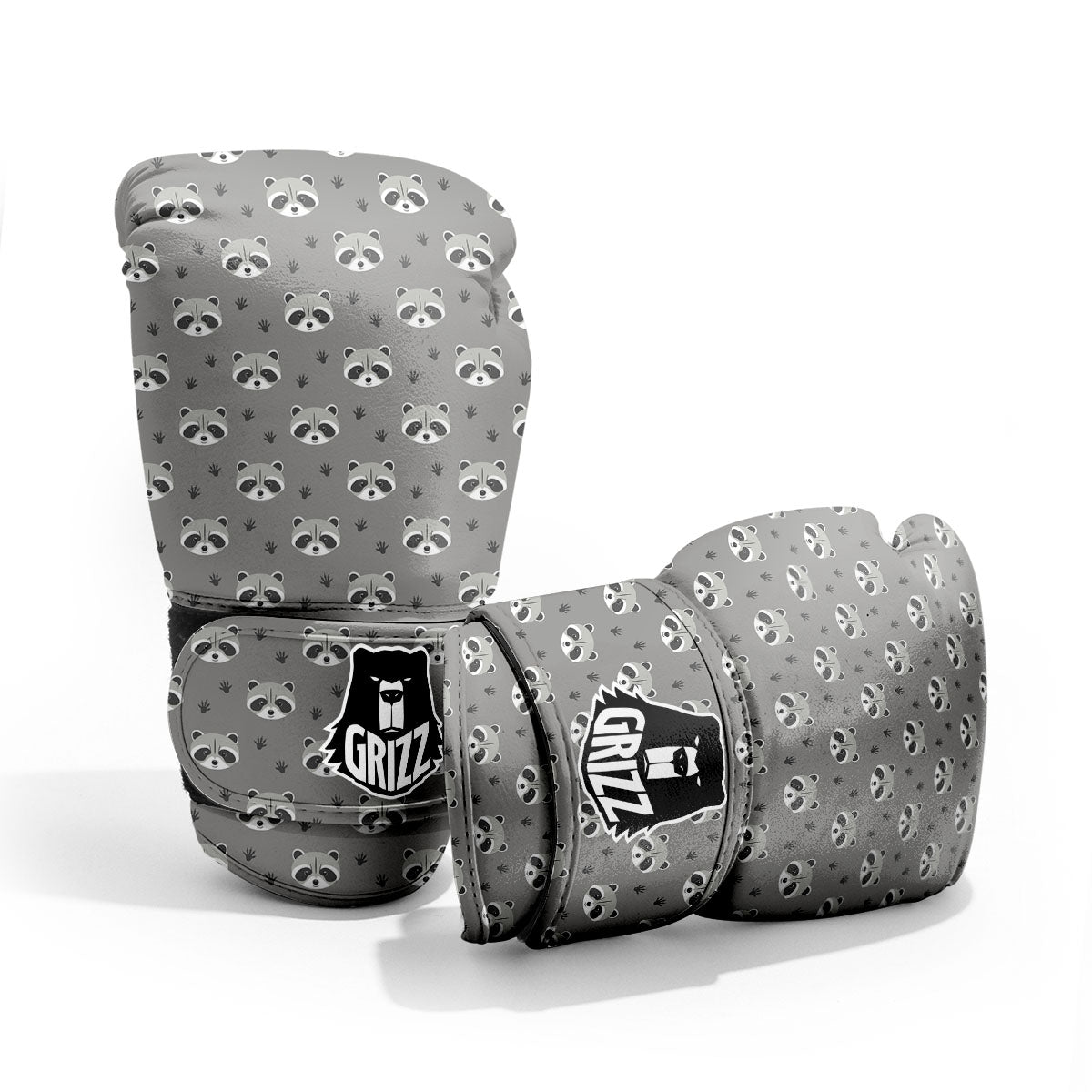 Raccoon Grey Print Pattern Pro Boxing Glove