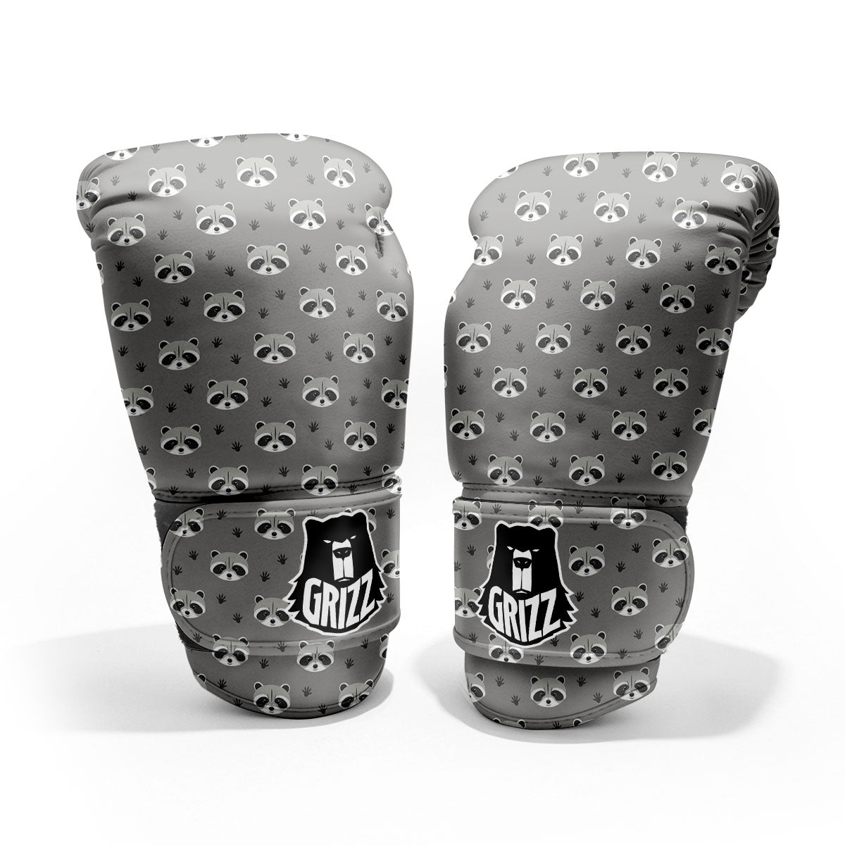 Raccoon Grey Print Pattern Pro Boxing Glove