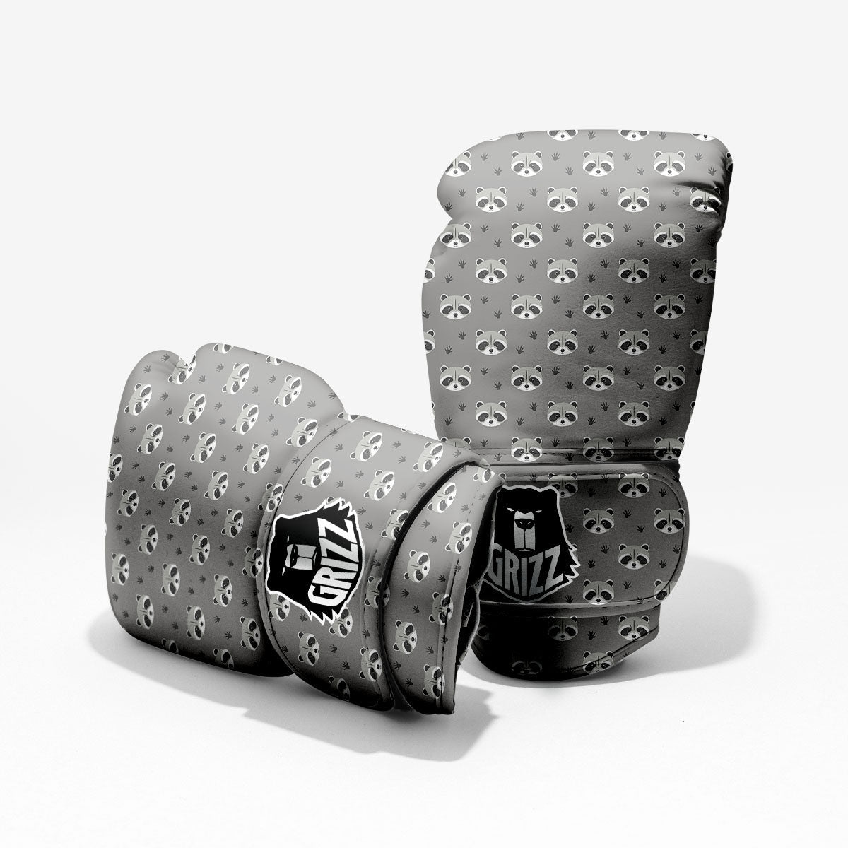 Raccoon Grey Print Pattern Pro Boxing Glove