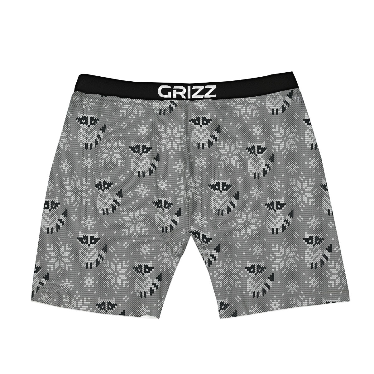 Raccoon Knitted Print Pattern Boxer Briefs-grizzshop