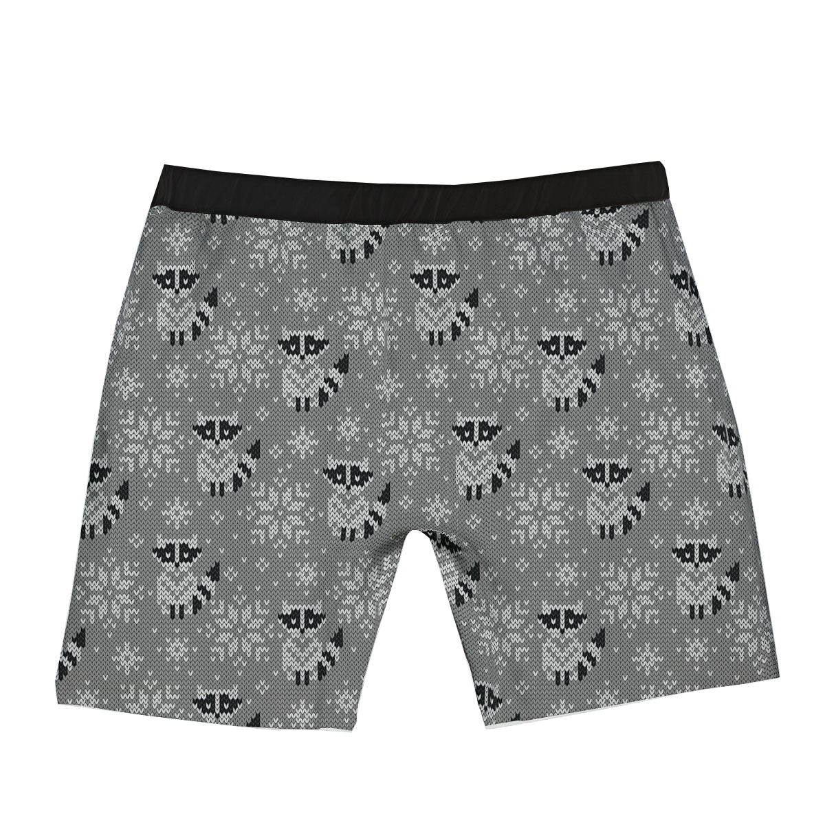 Raccoon Knitted Print Pattern Boxer Briefs-grizzshop