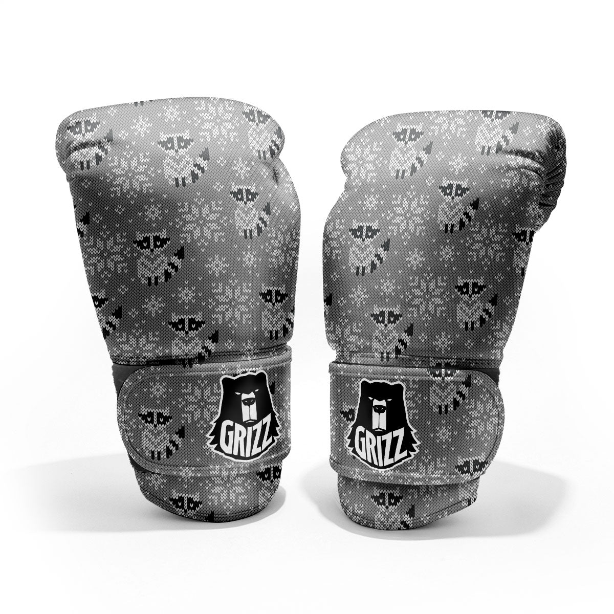 Raccoon Knitted Print Pattern Pro Boxing Glove
