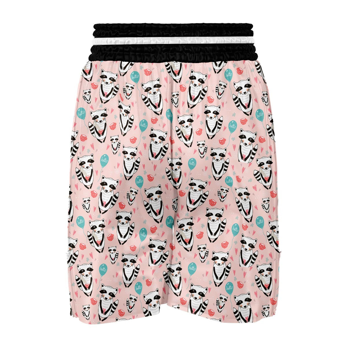 Raccoon Pattern Print Boxing Shorts-grizzshop