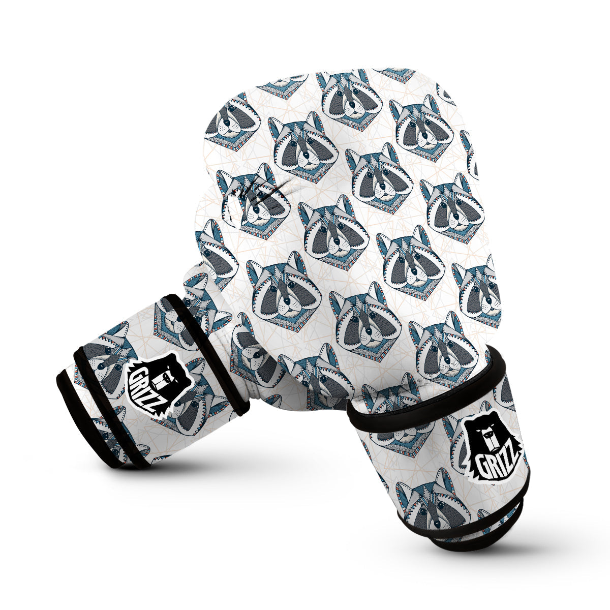 Raccoon Print Pattern Boxing Gloves-grizzshop