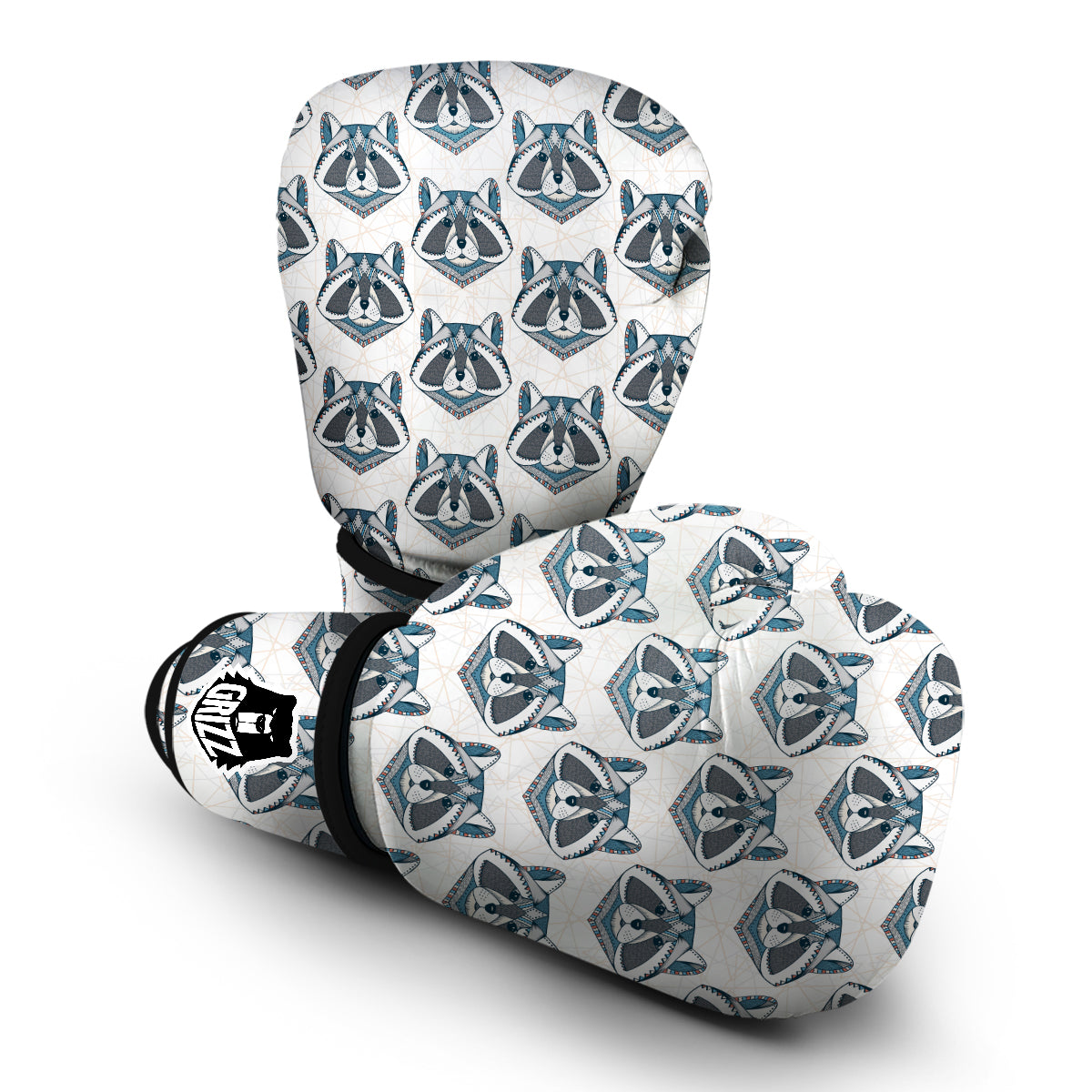 Raccoon Print Pattern Boxing Gloves-grizzshop