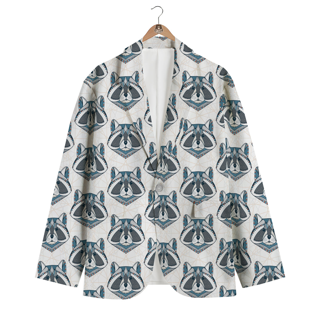 Raccoon Print Pattern Men's Blazer-grizzshop