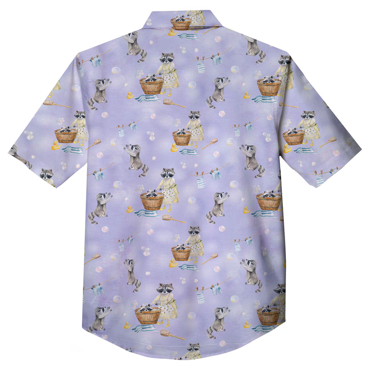 Raccoon Watercolor Print Pattern Button Up Shirt-grizzshop