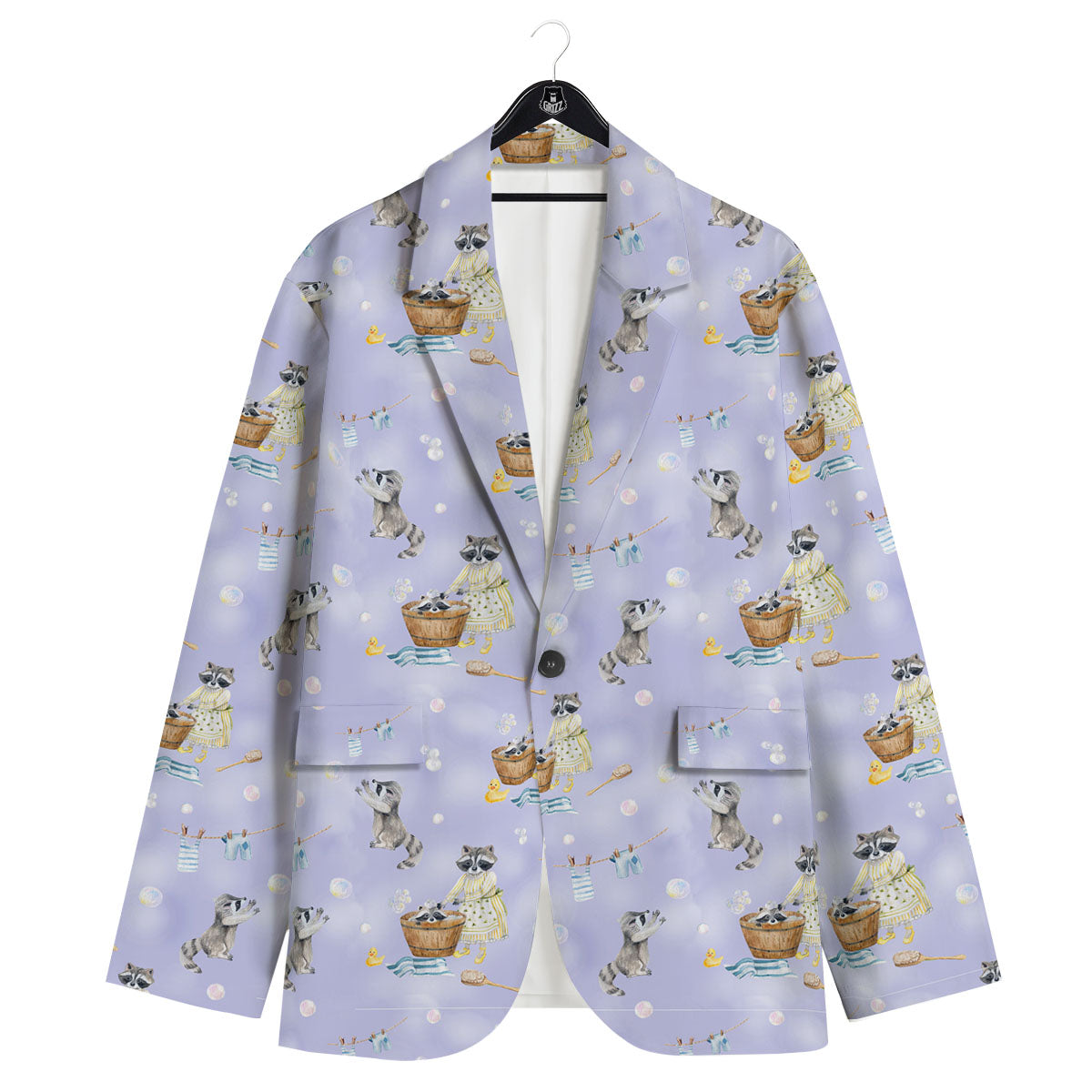Raccoon Watercolor Print Pattern Men's Sport Coat-grizzshop