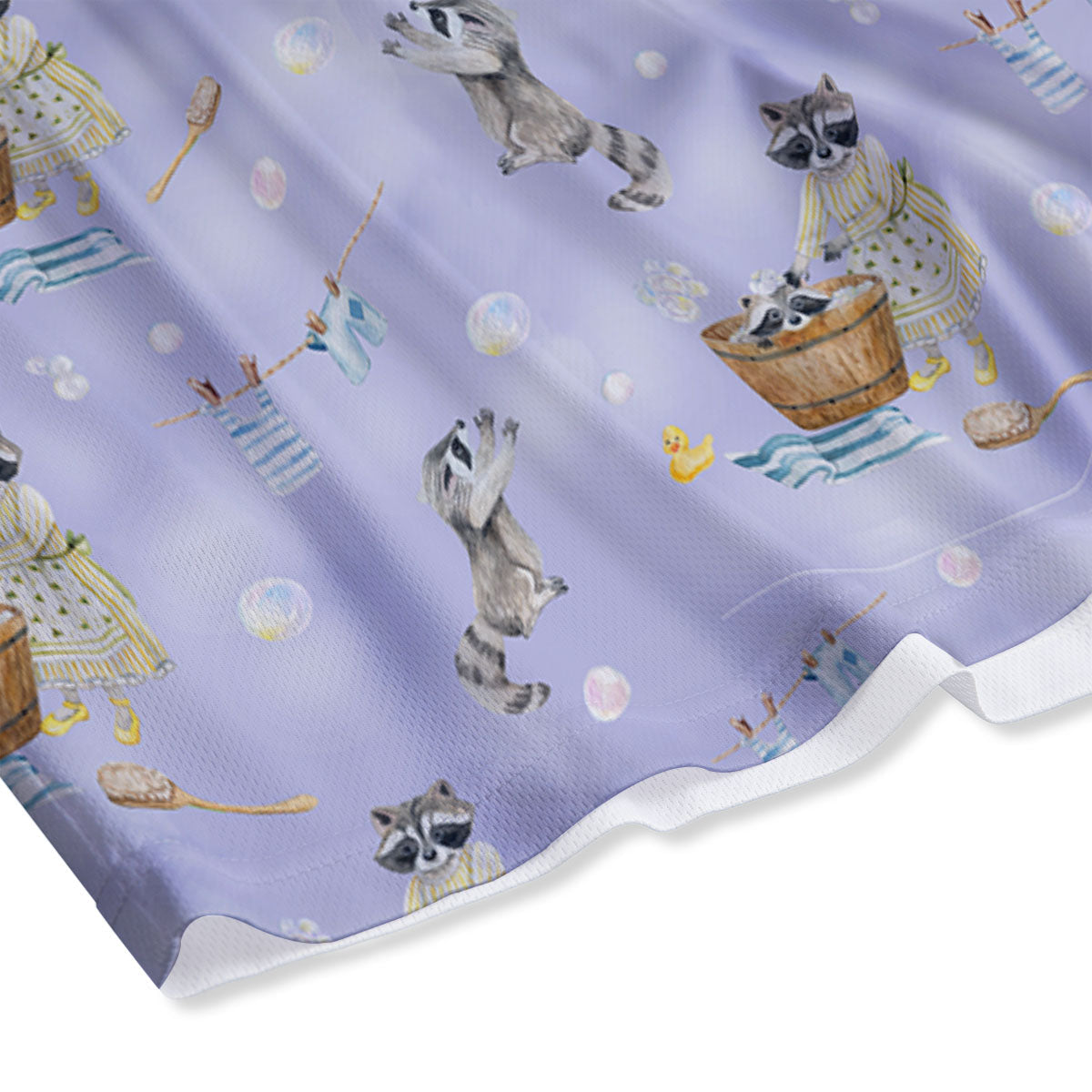 Raccoon Watercolor Print Pattern Mesh Shorts