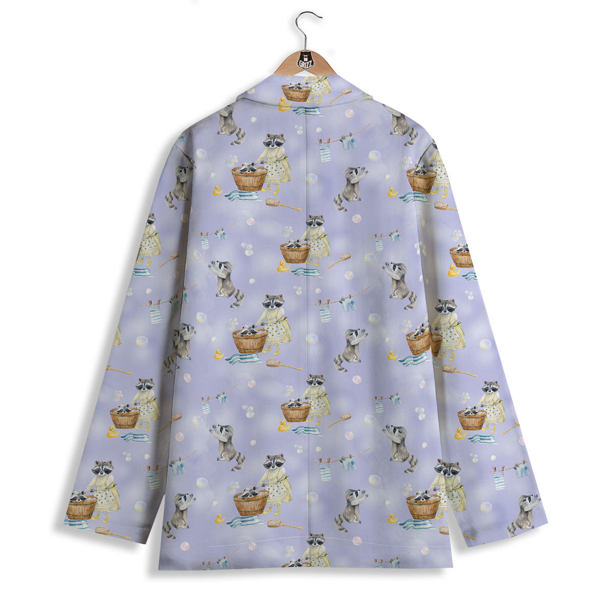 Raccoon Watercolor Print Pattern Women's Blazer-grizzshop