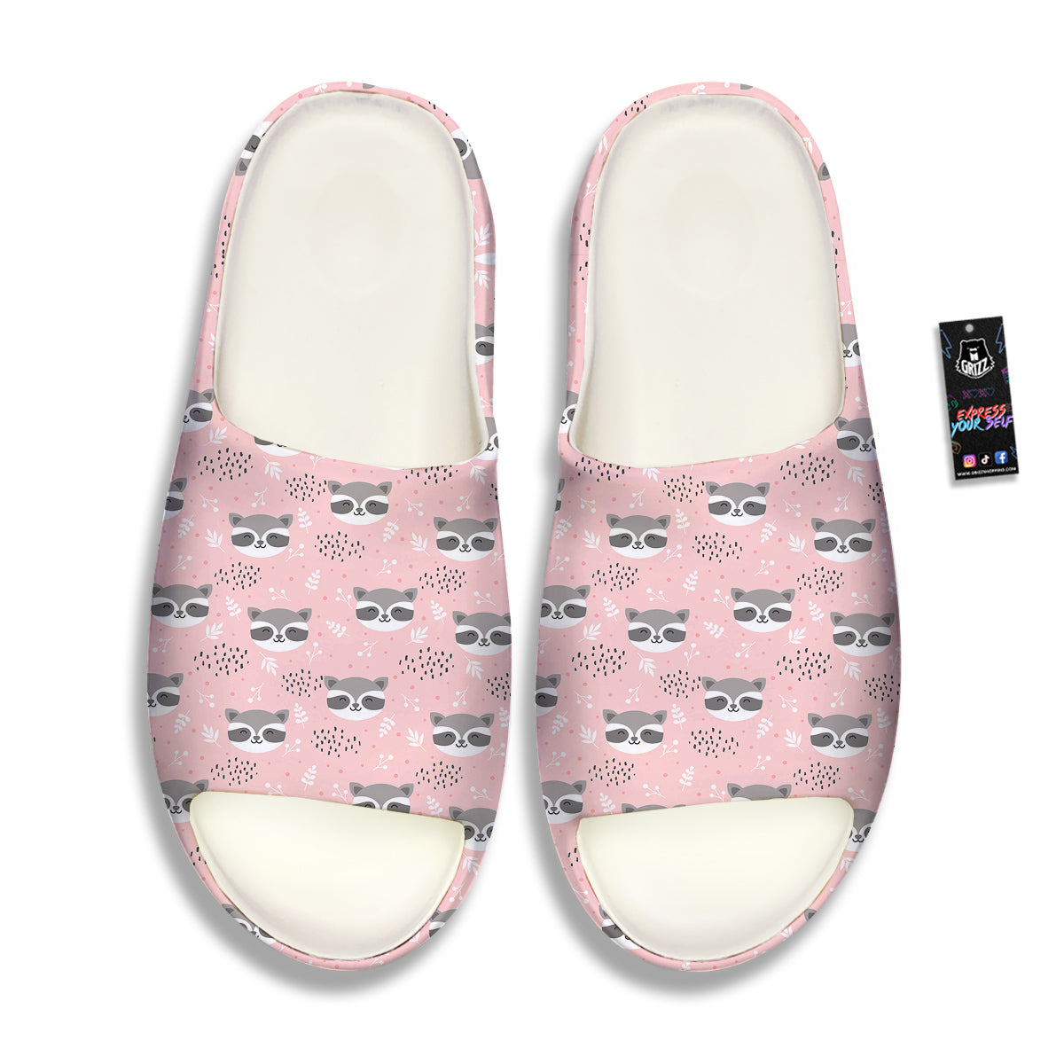Raccoon Cute Print Pattern Sandals-grizzshop