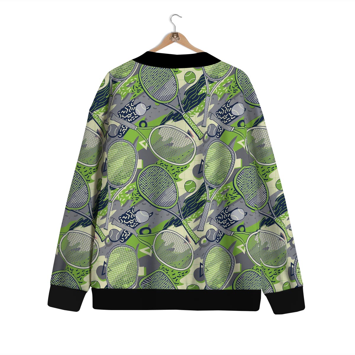 Racket And Tennis Ball Print Pattern Cardigan-grizzshop