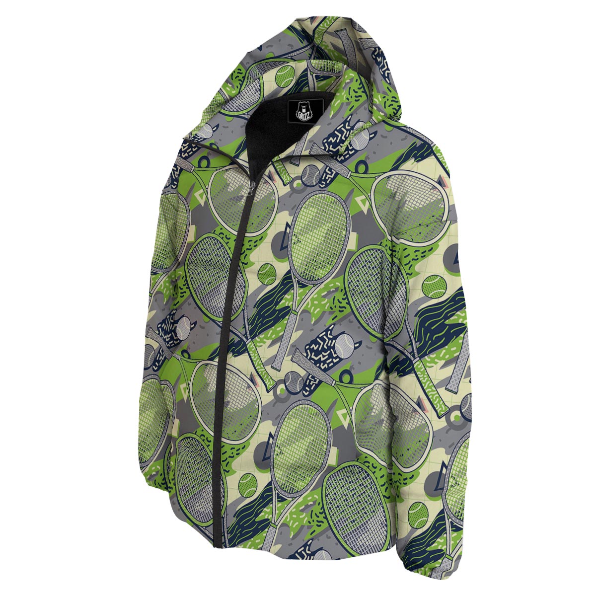 Racket And Tennis Ball Print Pattern Down Jacket-grizzshop