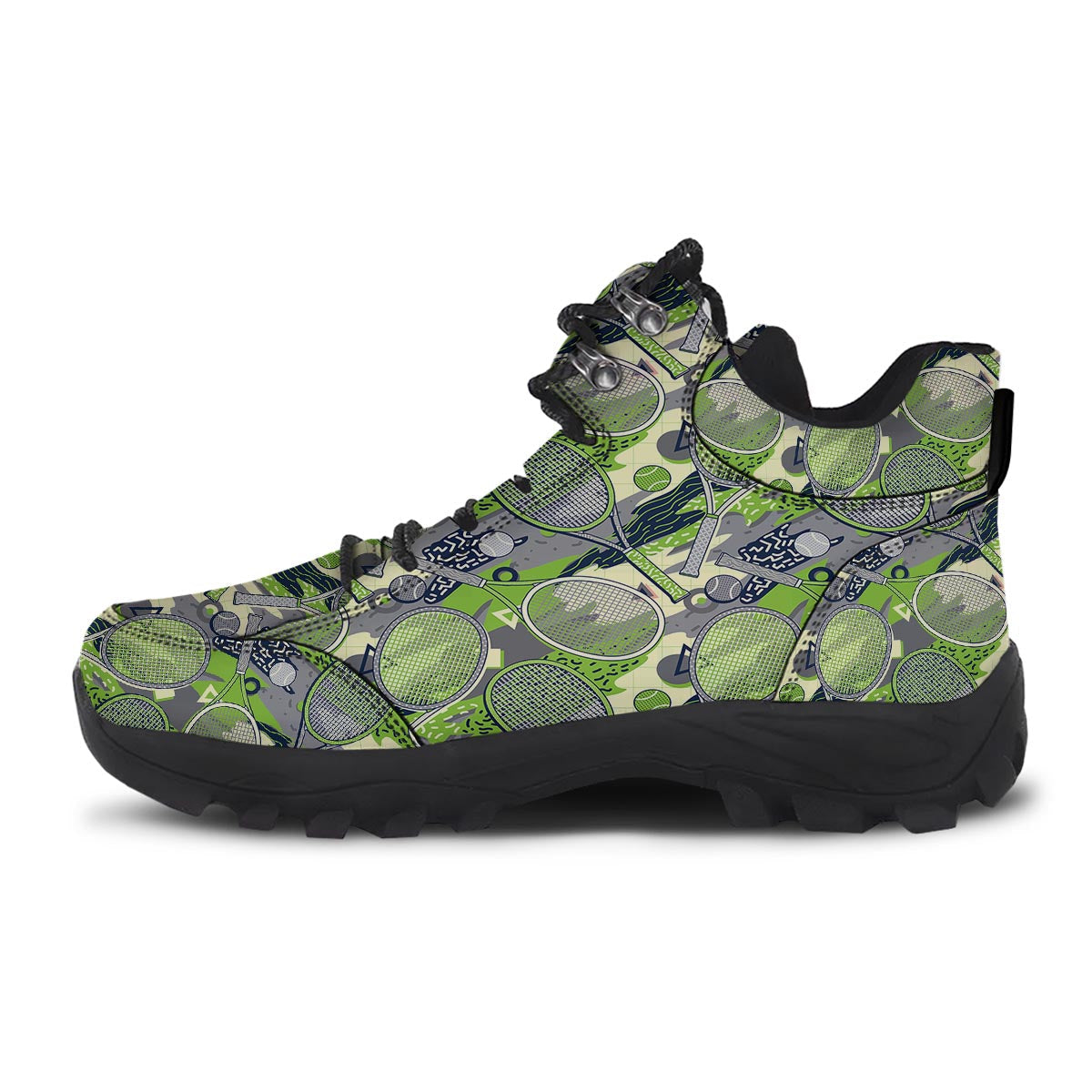 Racket And Tennis Ball Print Pattern Hiking Shoes-grizzshop
