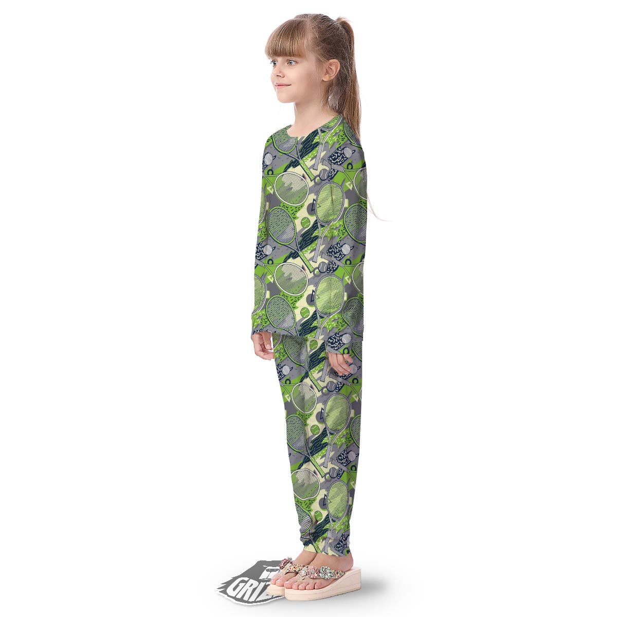 Racket And Tennis Ball Print Pattern Kid's Pajamas-grizzshop