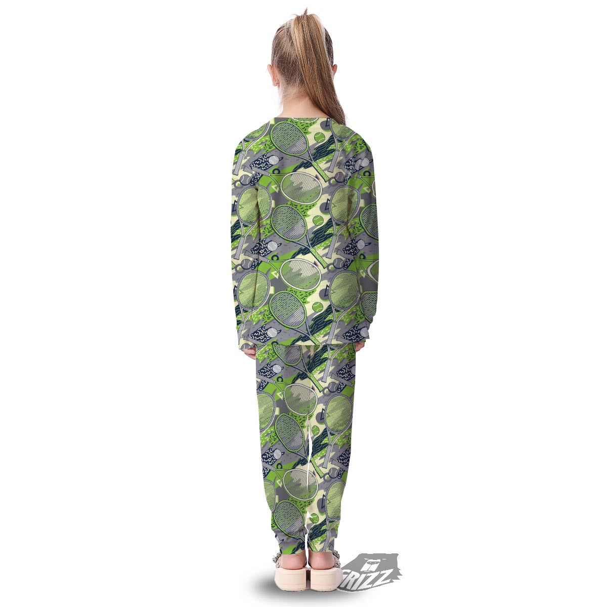 Racket And Tennis Ball Print Pattern Kid's Pajamas-grizzshop