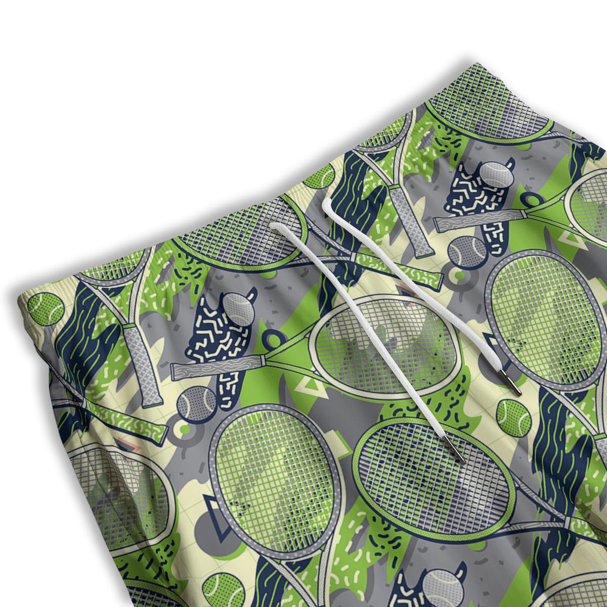 Racket And Tennis Ball Print Pattern Men's Athletic Shorts