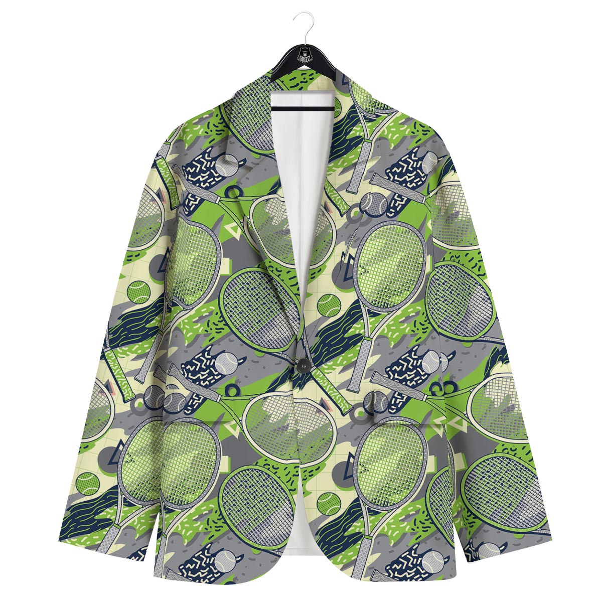 Racket And Tennis Ball Print Pattern Men's Sport Coat-grizzshop