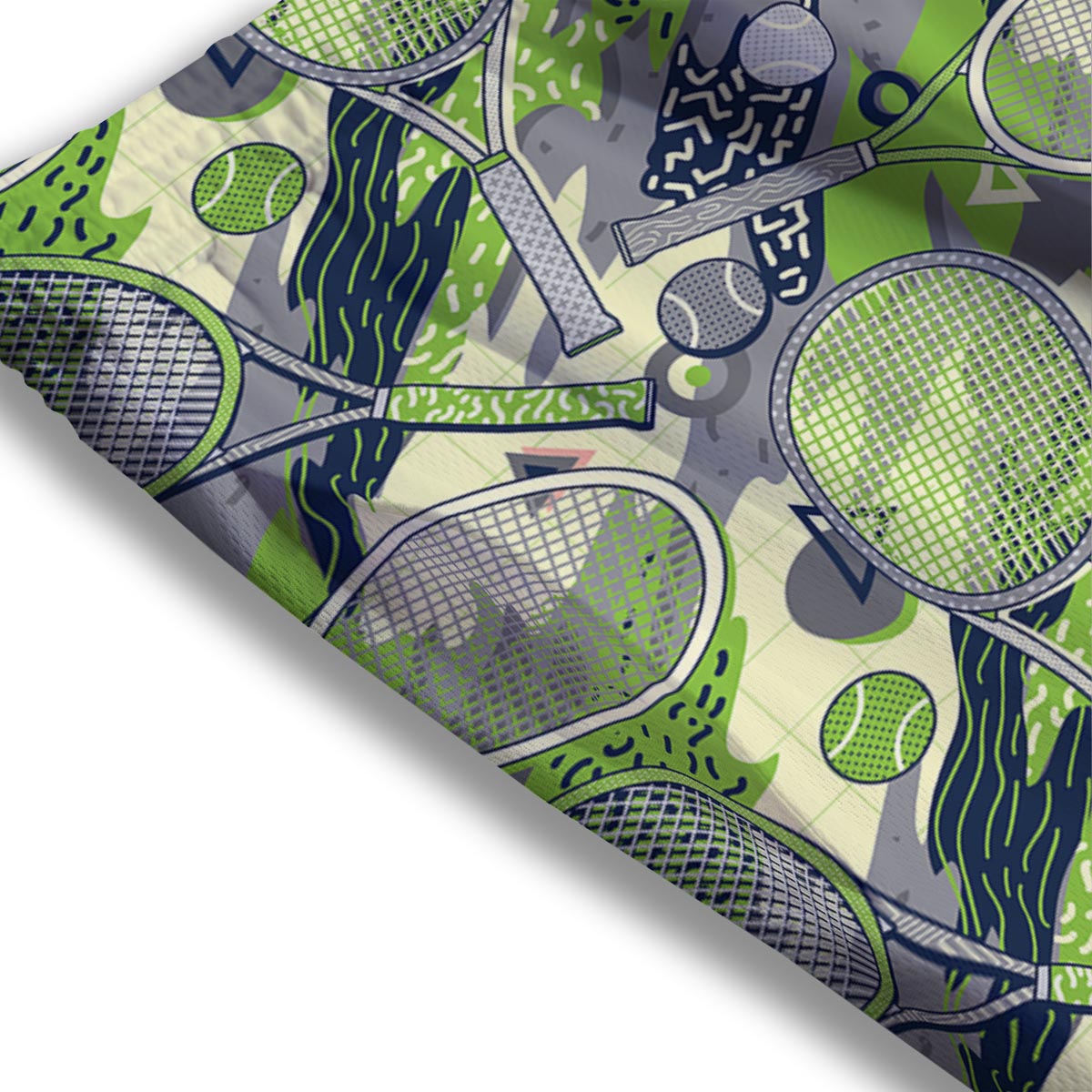 Racket And Tennis Ball Print Pattern Mesh Shorts
