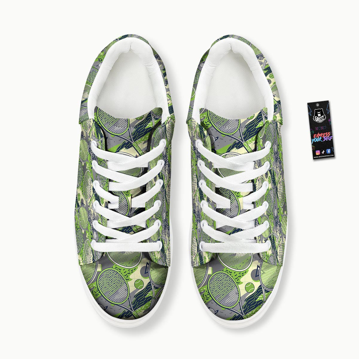 Racket And Tennis Ball Print Pattern Platform Shoes-grizzshop