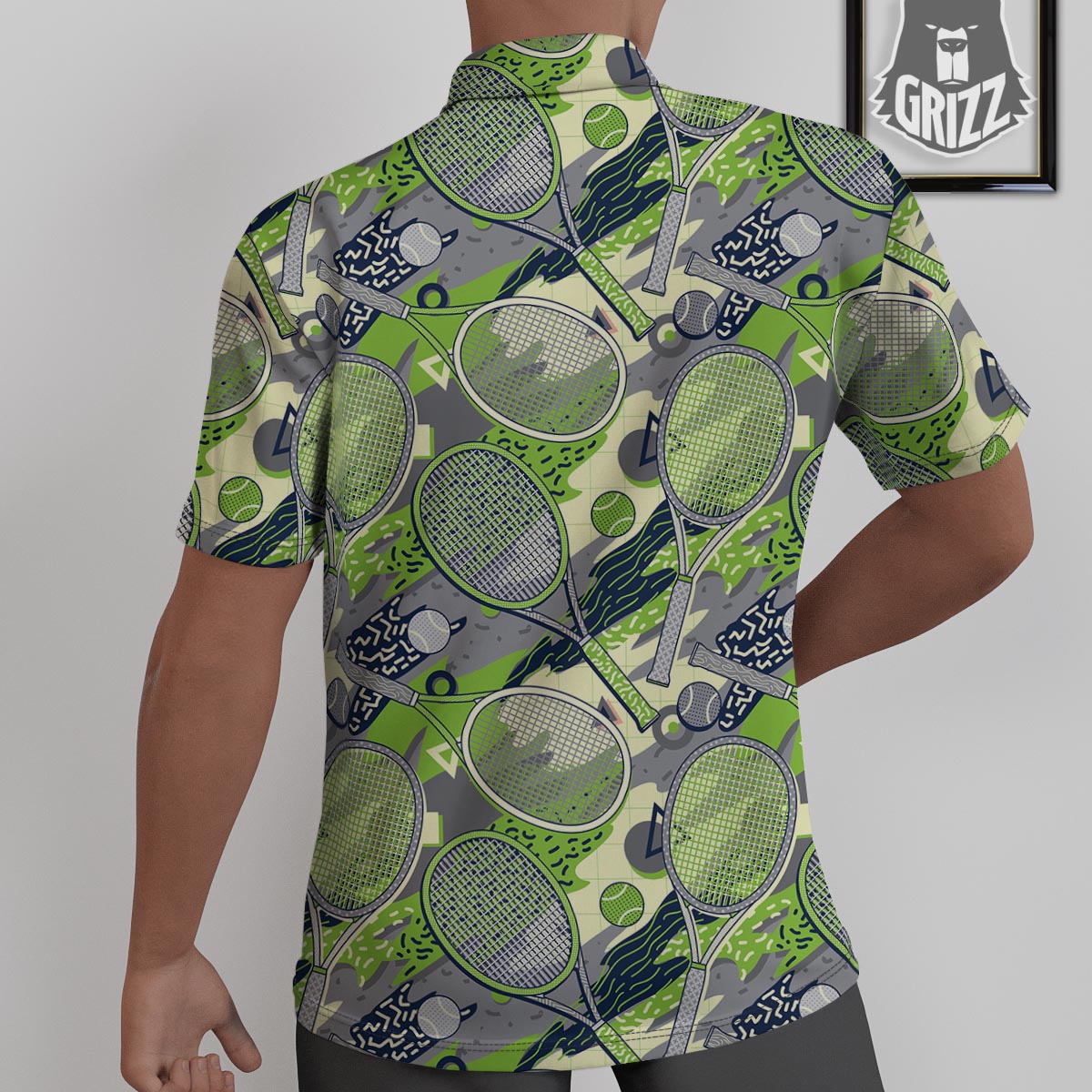 Racket And Tennis Ball Print Pattern Untucked Shirts-grizzshop