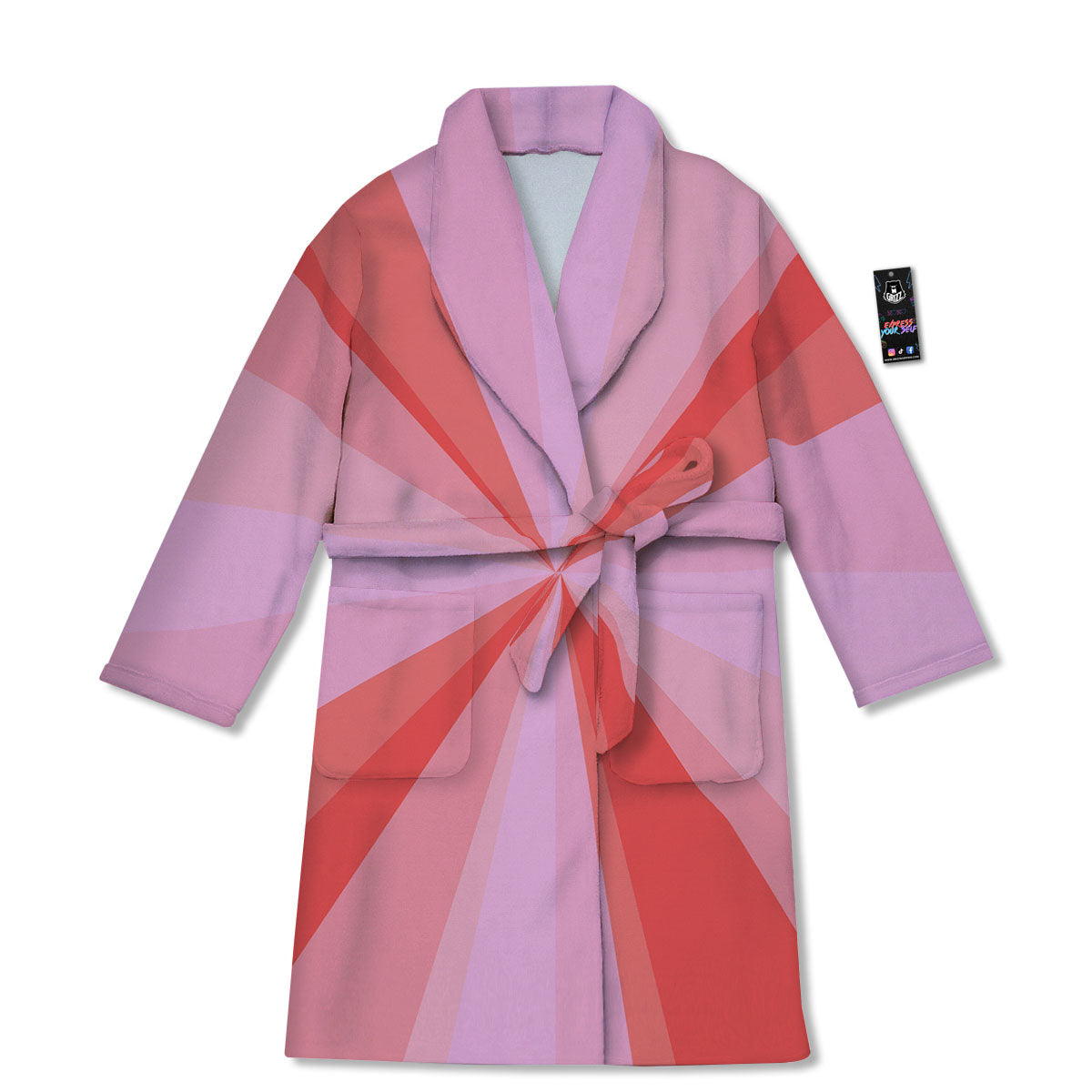 Radial Rays Pink Print Bathrobe-grizzshop