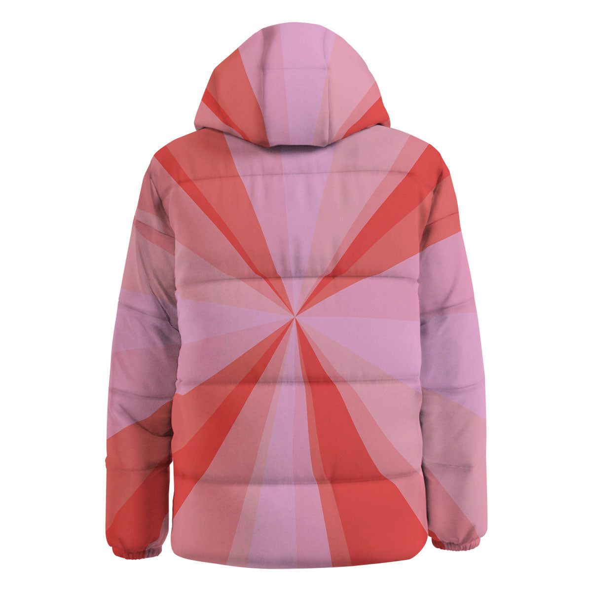 Radial Rays Pink Print Down Jacket-grizzshop