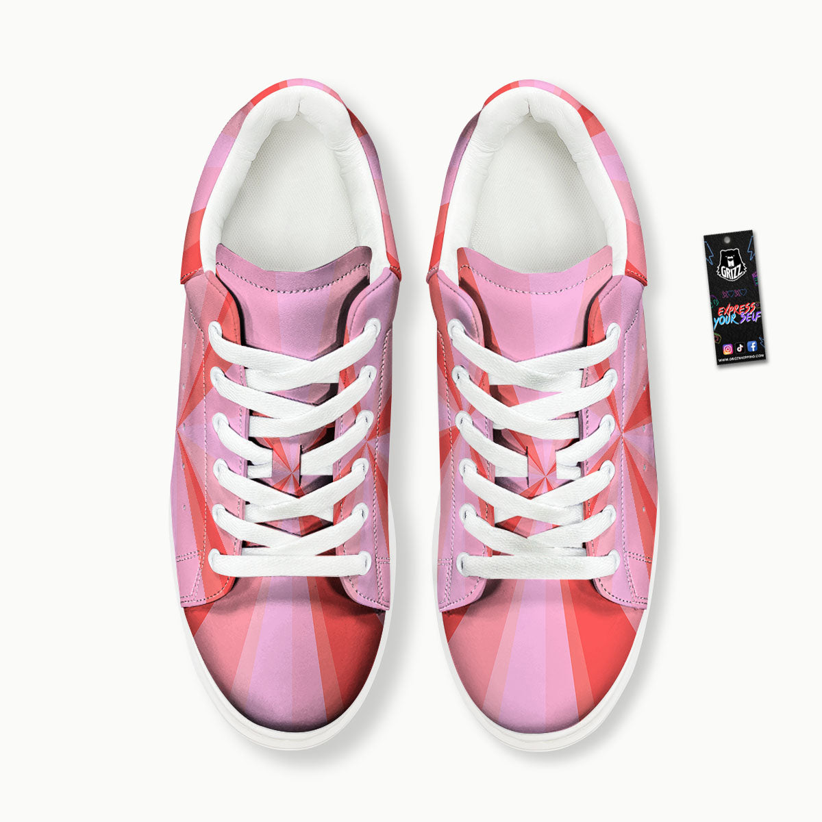 Radial Rays Pink Print Platform Shoes-grizzshop