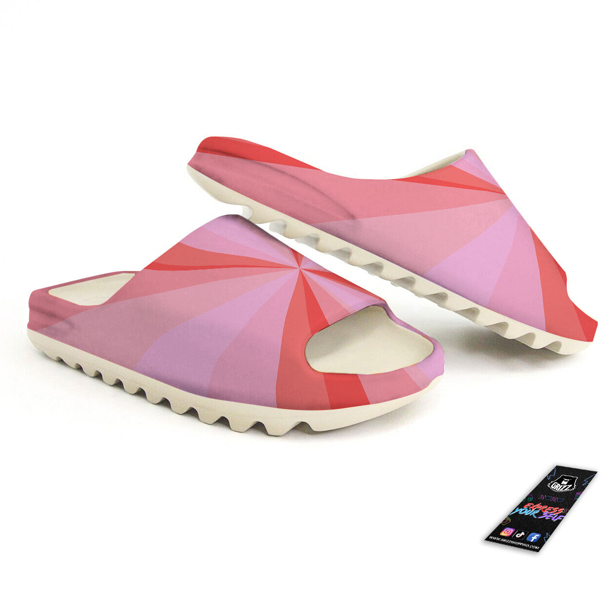 Radial Rays Pink Print Sandals-grizzshop